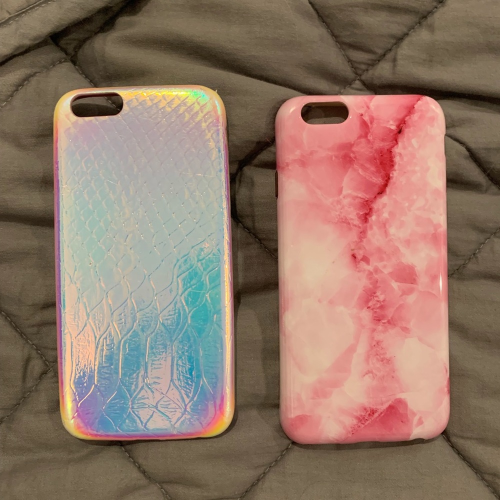 Iridescent pink marble iPhone 6s case
